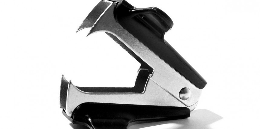 A staple remover is great for opening the ring of a key chain