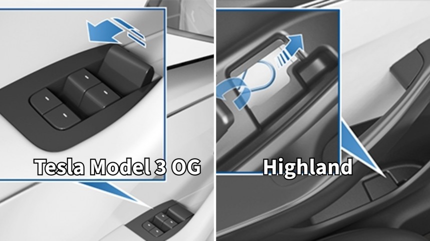 Tesla Model 3 manual door release\: OG vs Highland