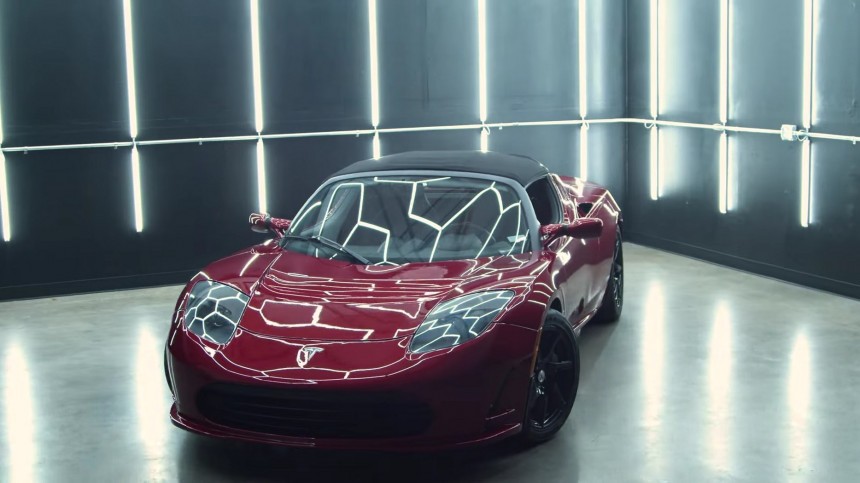 Tesla Roadster that sold for \$190,000, now being serviced at Gruber Motors