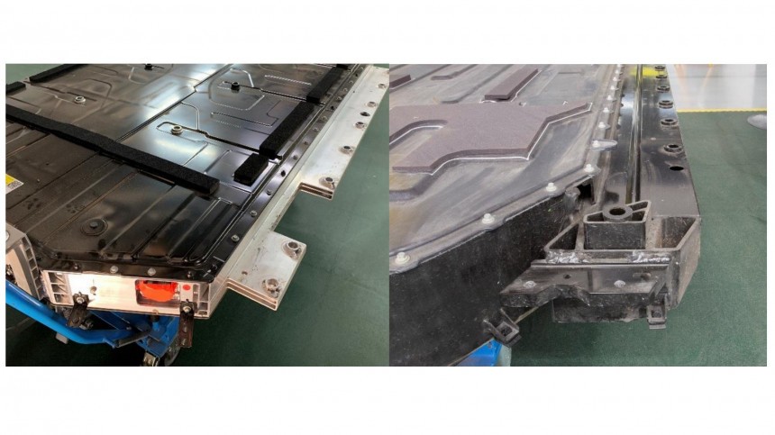 Examples of different HV battery casing design with wider side structures