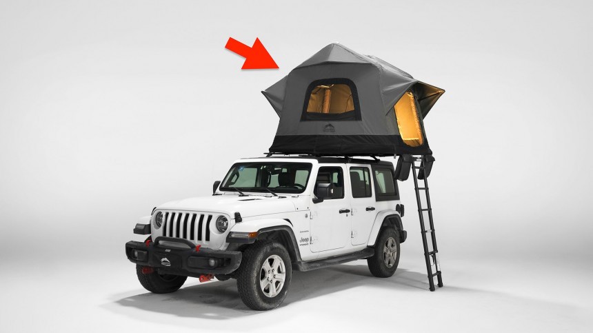 The Air Cruiser rooftop tent by Cinch and Wild Land is self\-assembling, ultra\-light, durable, four\-season, and spacious
