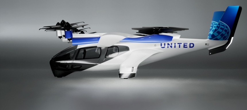 Archer Aircraft Branded with the United Logo