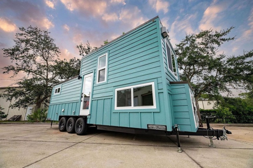 The Chloe is a fully\-custom tiny house with an upside\-down interior layout