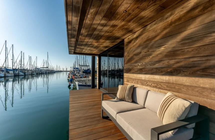 Floating House takes the idea of a mobile home and makes it luxurious\: a floating cabin with gorgeous styling