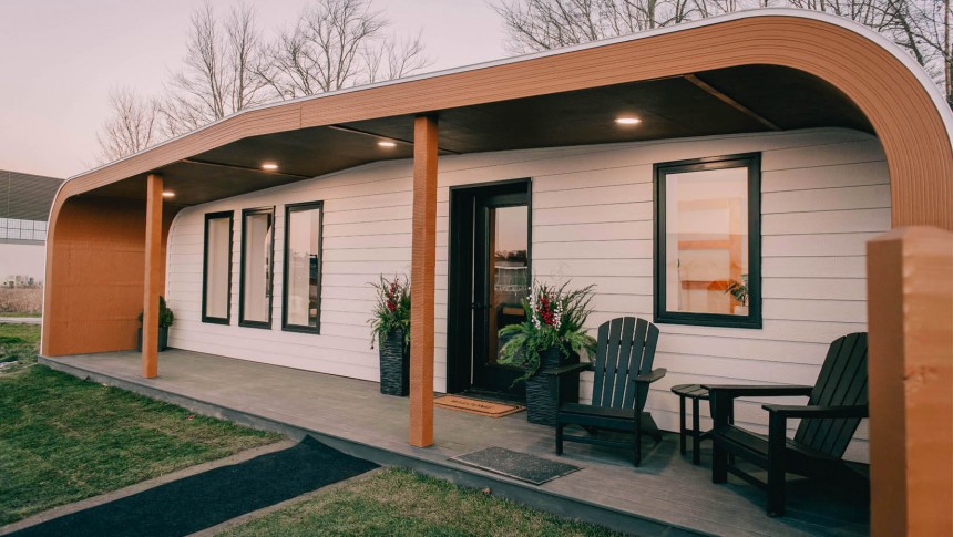 BioHome3D is a 3D\-printed home made with locally sourced wood, fully customizable and recyclable