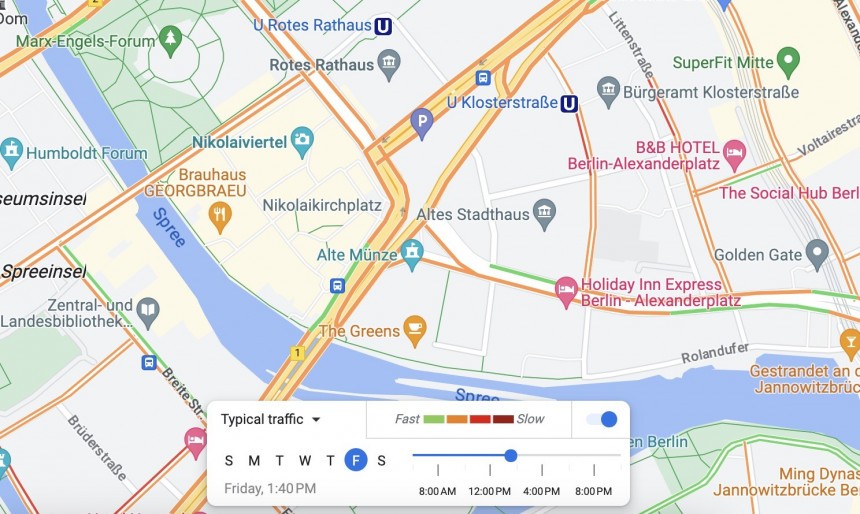 Google Maps traffic info