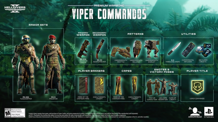 Helldivers 2 Viper Commandos Warbond