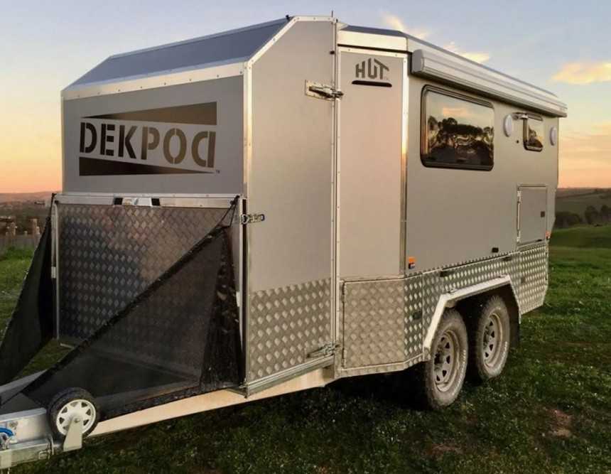 The HUTrv Dekpod proof\-of\-concept trailer is family\-sized, still compact enough for overlanding