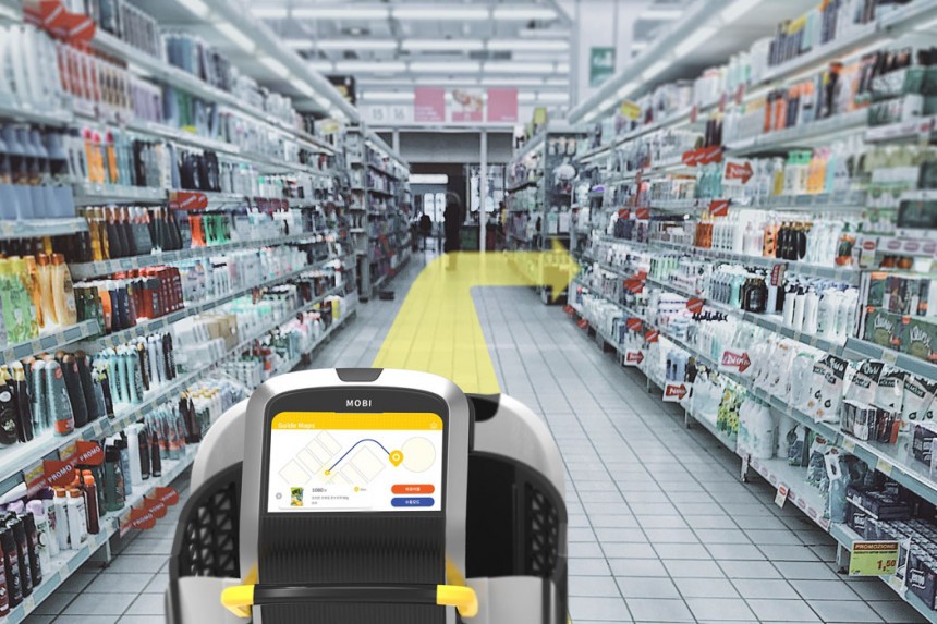 The Mobi smart shopping cart concept is fast, efficient and in keeping with current health precautions
