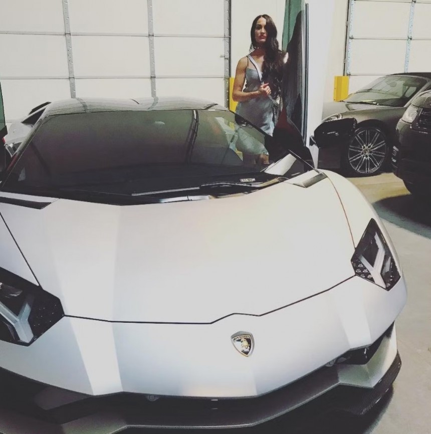 Nikki Bella and Lamborghini Aventador