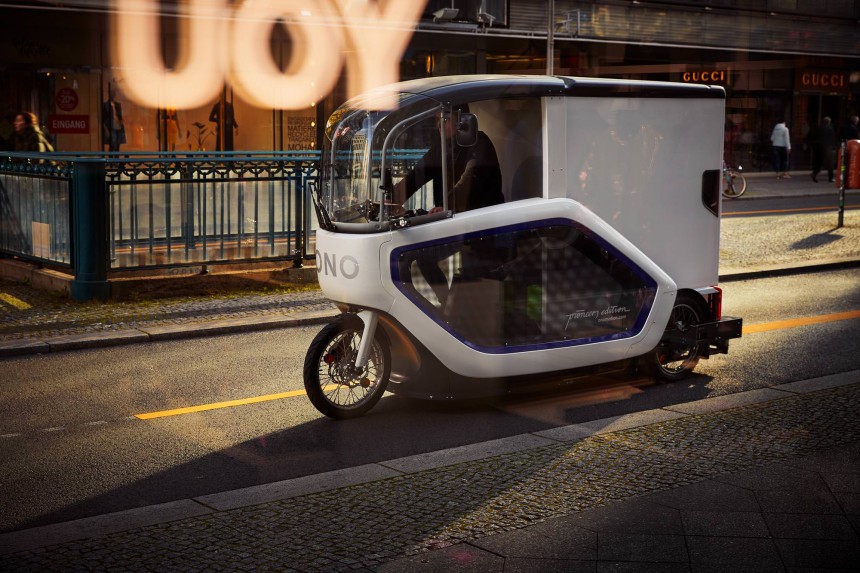 The ONO is a car and cargo e\-bike hybrid designed for service and delivery fleets
