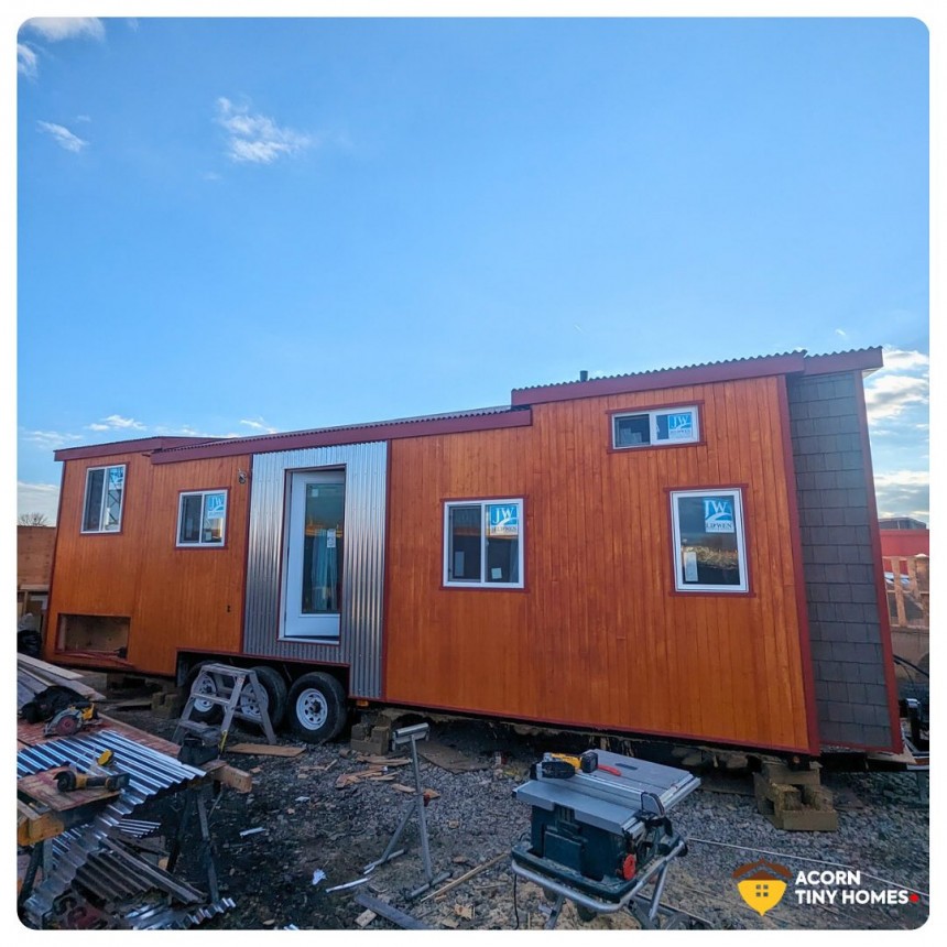 The Phoenix is a fully custom, off\-grid tiny house that can fit the entire family in total comfort
