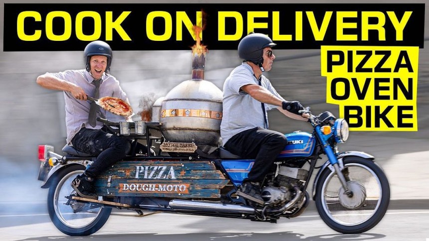 Pizza\-Dough\-Moto, the world's first motorcycle with a functional pizza oven, out to change pizza delivery for ever