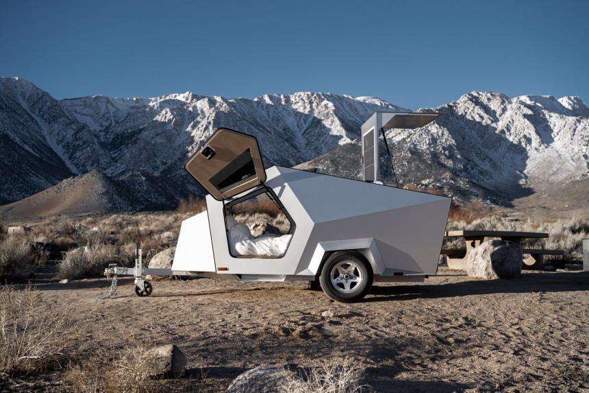 The Polydrop P17A trailer is made to be towed by EVs, can go off\-grid for up to six days