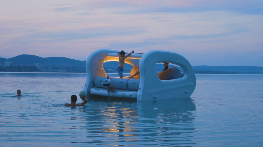 The Portless Catamaran is instant water fun\: inflatable, silent, efficient and reliable
