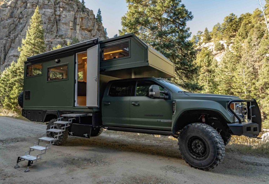 The Rossmonster F550 Truck Camper Is an Overlanding Monster With a Fully\-Equipped Interior