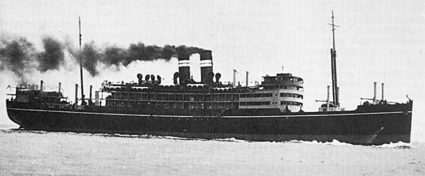 SS Tilawa was hit by two Japanese torpedoes and sunk in November 10942
