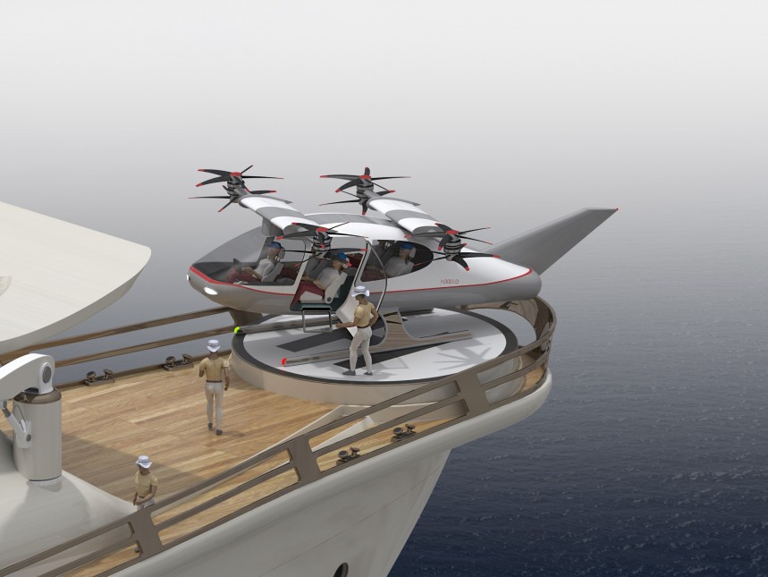 The SSAL \(Ship to Shore Air Limo\) imagines the flying tender of tomorrow