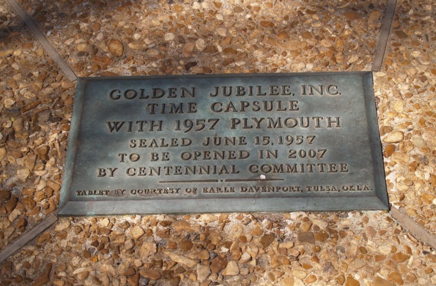 The Bronze Plaque Placed Over the Time Capsule