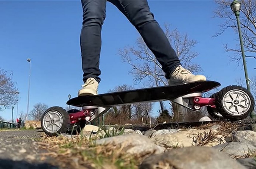 The Behemoth electric board is an all\-terrain board worthy of the name
