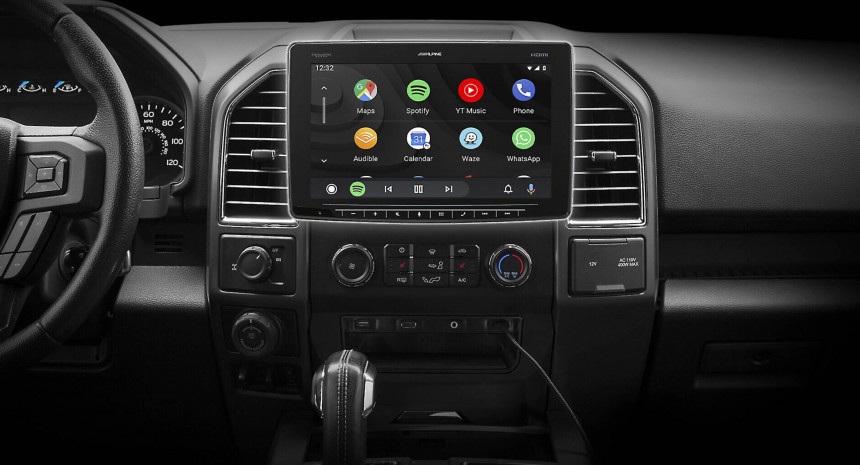 The Android Auto home screen