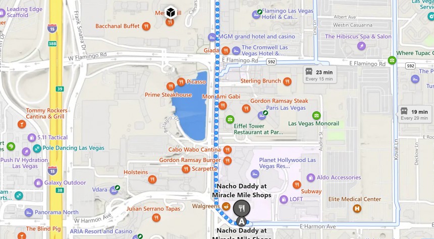 Bing Maps navigation on the web