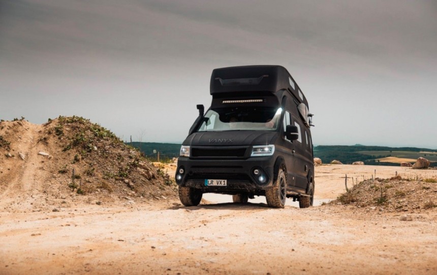 The Vanyx off\-road van is a mini\-penthouse for adventurous one\-percenters