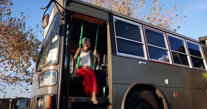 The Yoga Bus is a permanent home and mobile yoga studio, completely self\-sufficient