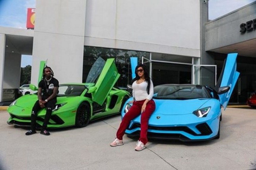 Cardi B and Offset have his and hers Lamborghini Aventadors
