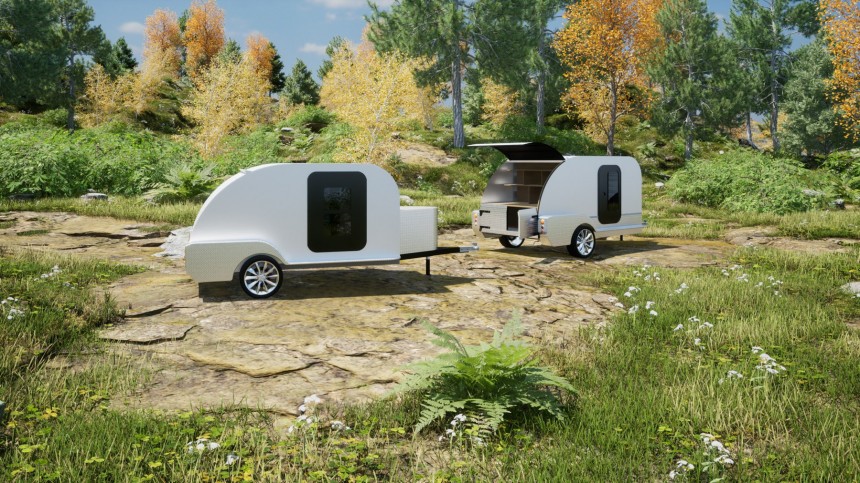 The Electric Classics line of EV\-ready teardrop trailers will charge your EV and your home