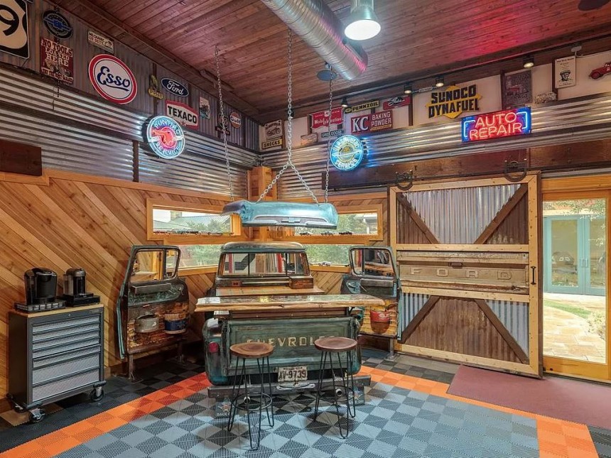Texas ranch with 10\-car garage, auto repair shop and incredible auto art is on the market for \$8 million
