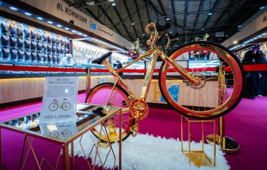 This bike carries half its weight in pure 24K gold, costs an eye\-watering \$408,000