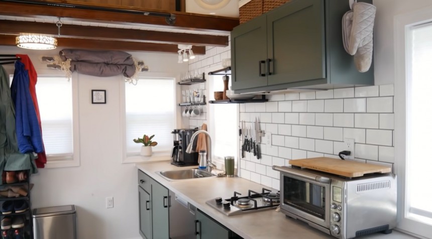 This Couple Lives in Two Custom\-Made Tiny Homes With a Giant Deck
