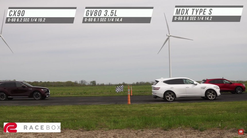 Genesis GV80 vs\. Mazda CX\-90 vs\. Acura MDX Type S