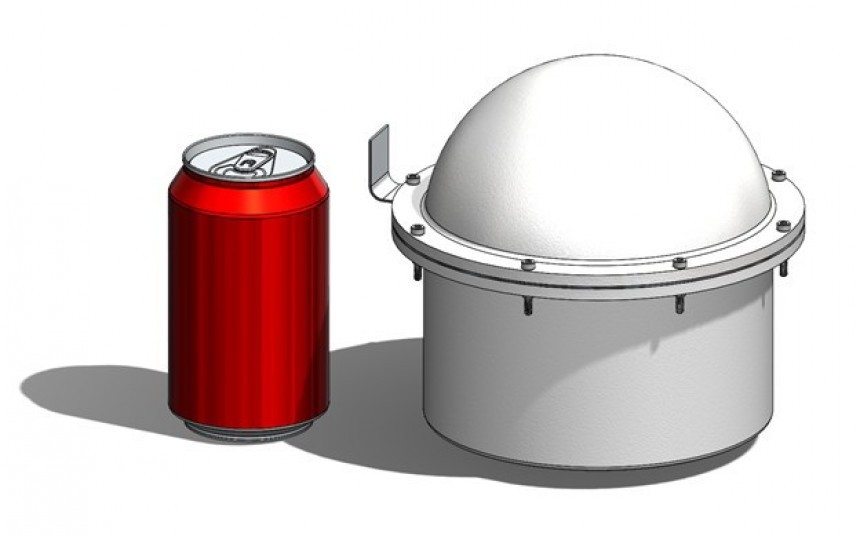 For comparison, the NITE heat generation subsystem \(on the right\) is illustrated next to a soda can
