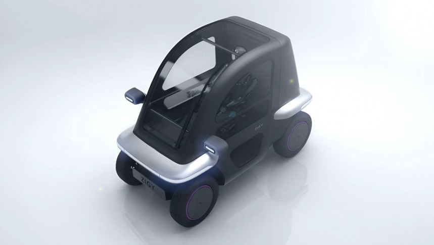 The Zigy micro\-EV takes a novel approach to urban mobility, with room for one passenger and a focus on aerodynamics