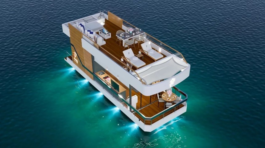 The Reina Midi M34 is a floating tiny house designed for the well\-heeled digital nomad