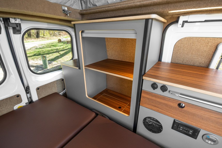 This Micro Camper Van Features a Pop\-Top Roof and a Stylish, Well\-Equipped Living Space