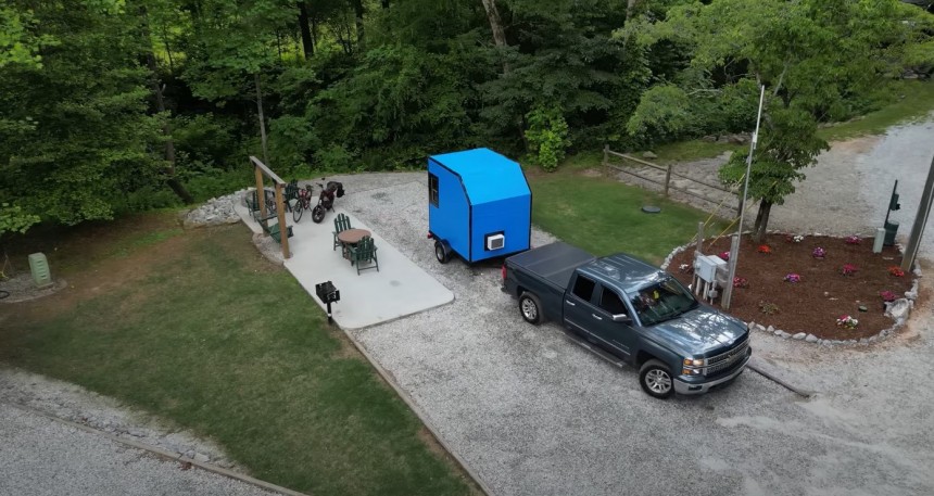 This compact and arguably luxurious micro\-camper is a full DIY with a budget under \$900