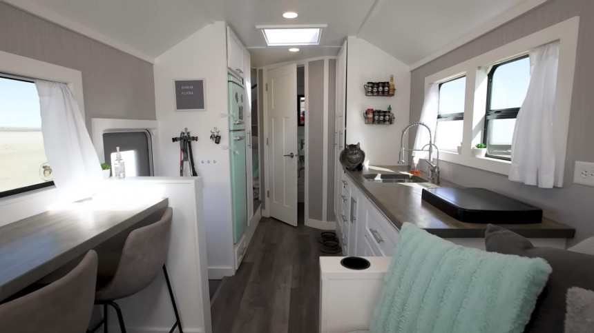 This Skoolie Cost \$45K To Build, It Packs the Creature Comforts of a Conventional Home