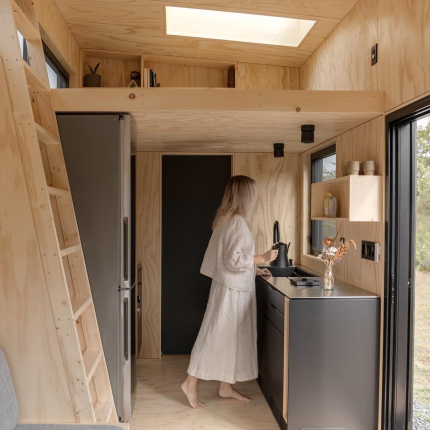 The P01 tiny house has off\-grid capabilities and luxury features, promises to live big despite the small footprint