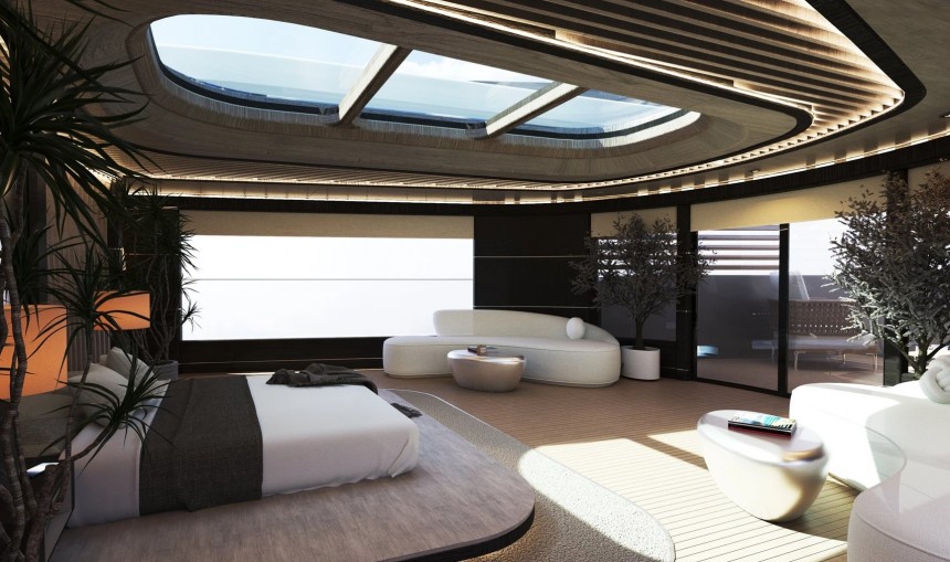 EXO\-X is a superyacht explorer that boasts a pop\-up crow's nest, luxury features