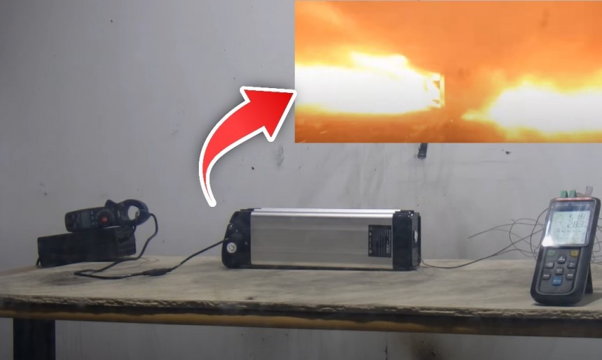 E\-bike battery test shows what happens in case of thermal runaway and subsequent explosion