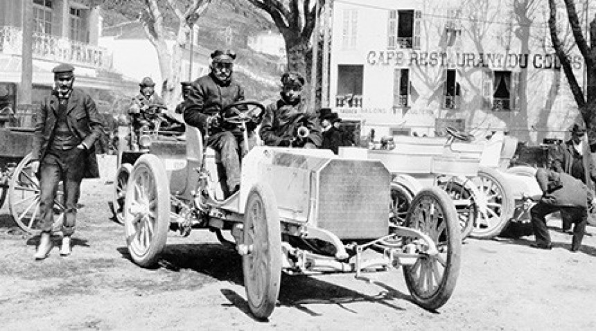 Emil Jellinek and the first Mercedes car, Nice, 1901