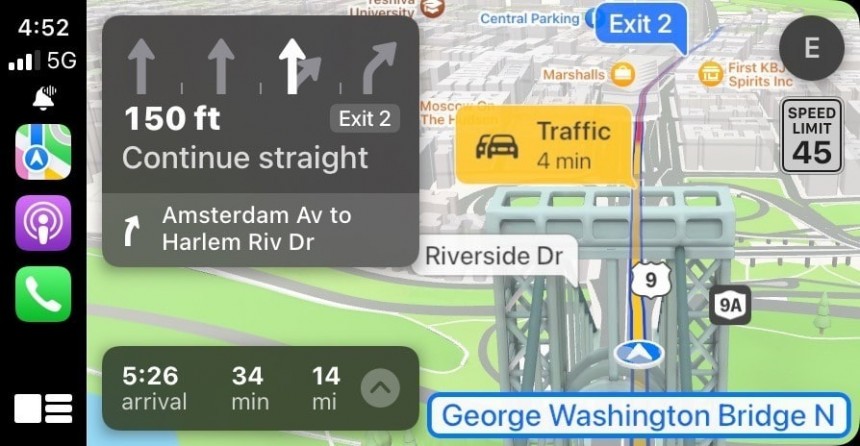 Navegación de Apple Maps en CarPlay