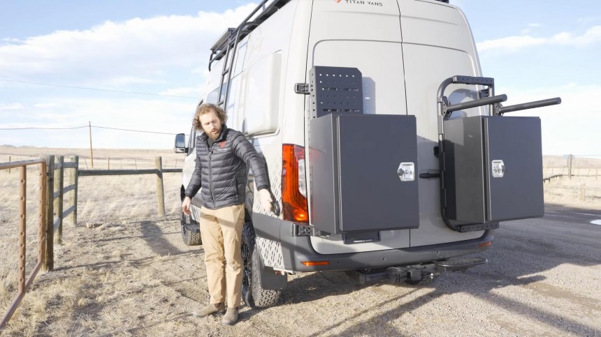 Titan Vans' "Ultra" Camper Conversion Boasts a Space\-Saving Design With a Shower/Sauna