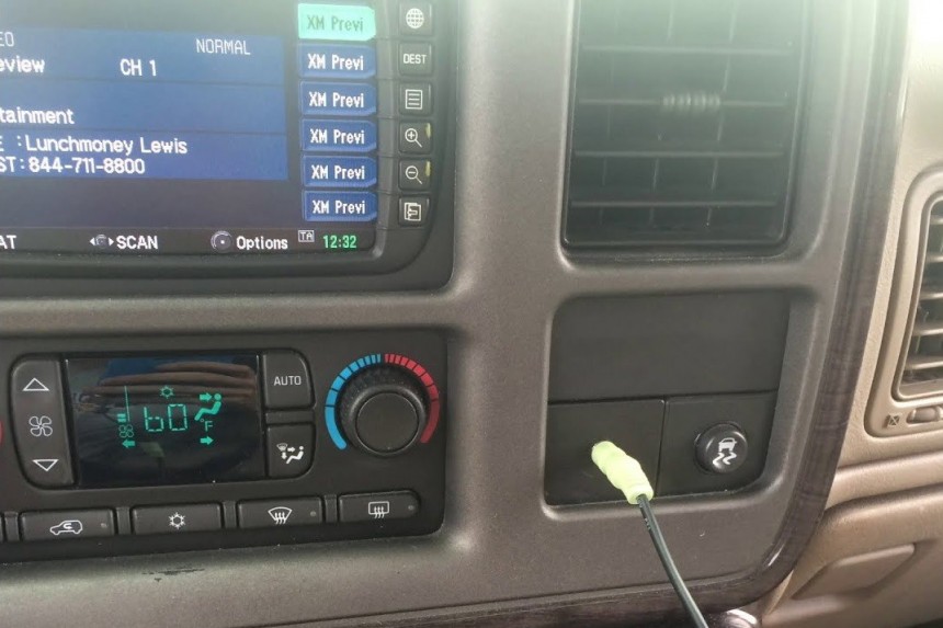 Aux cable install
