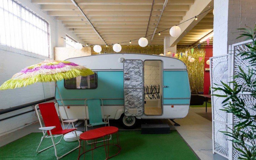Towed Town Camping is an indoor campsite