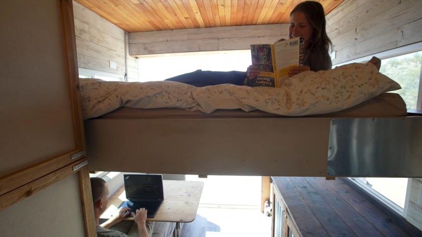 Toy Hauler Trailer Was Transformed Into a Remarkable, All\-Inclusive Rustic Home on Wheels