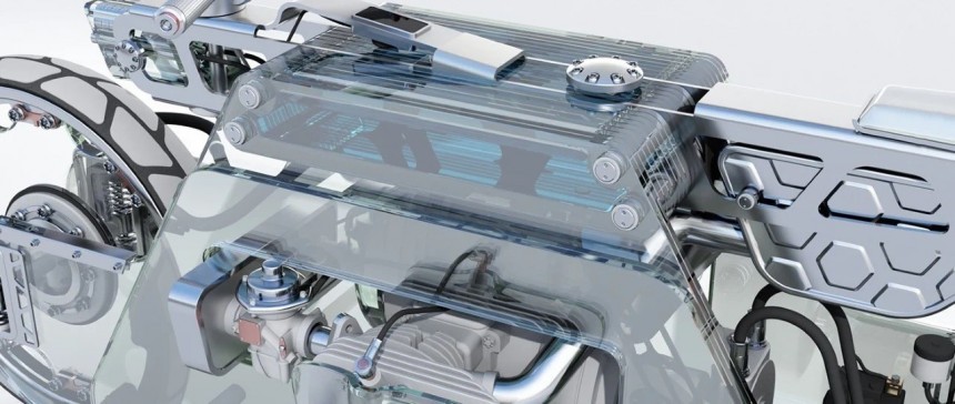 Nu’Clear transparent motorcycle